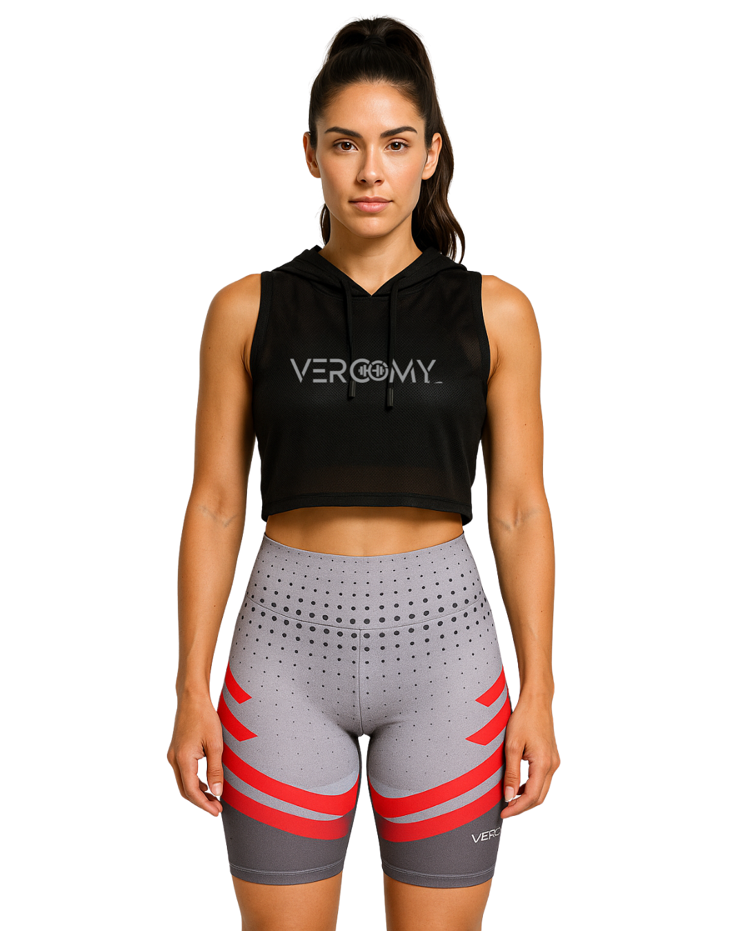 Combo Power Fit: Biker + Crop Hoodie Deportivo