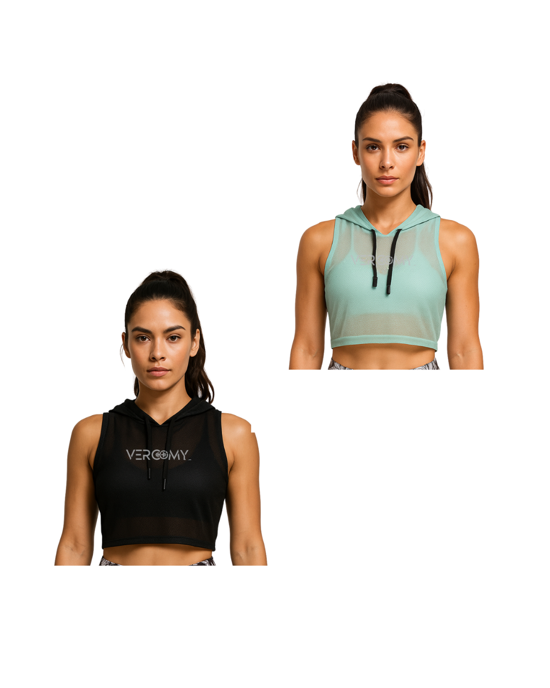 Combo Power Fit: Biker + Crop Hoodie Deportivo